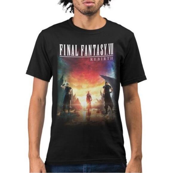 Final Fantasy VII Rebirth Short Sleeve Black T-Shirt Unisex NEW with Tags Large - Picture 1 of 5